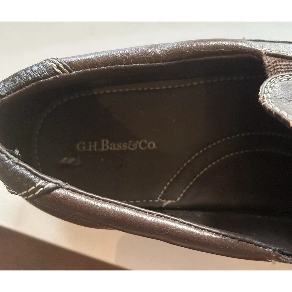GH Bass & Co Miles‎ 6862-200 Brown Leather Kids Slip On Loafers Sz 6m